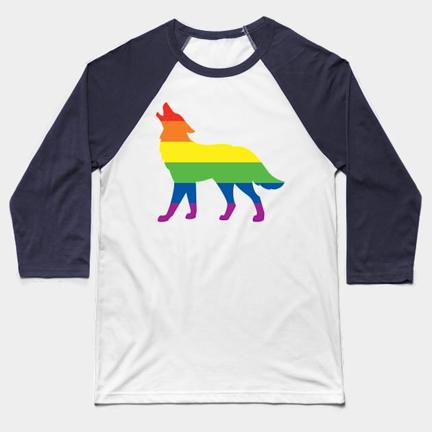 Pride Animals- Gay Wolf Baseball T-Shirt by HeckHound